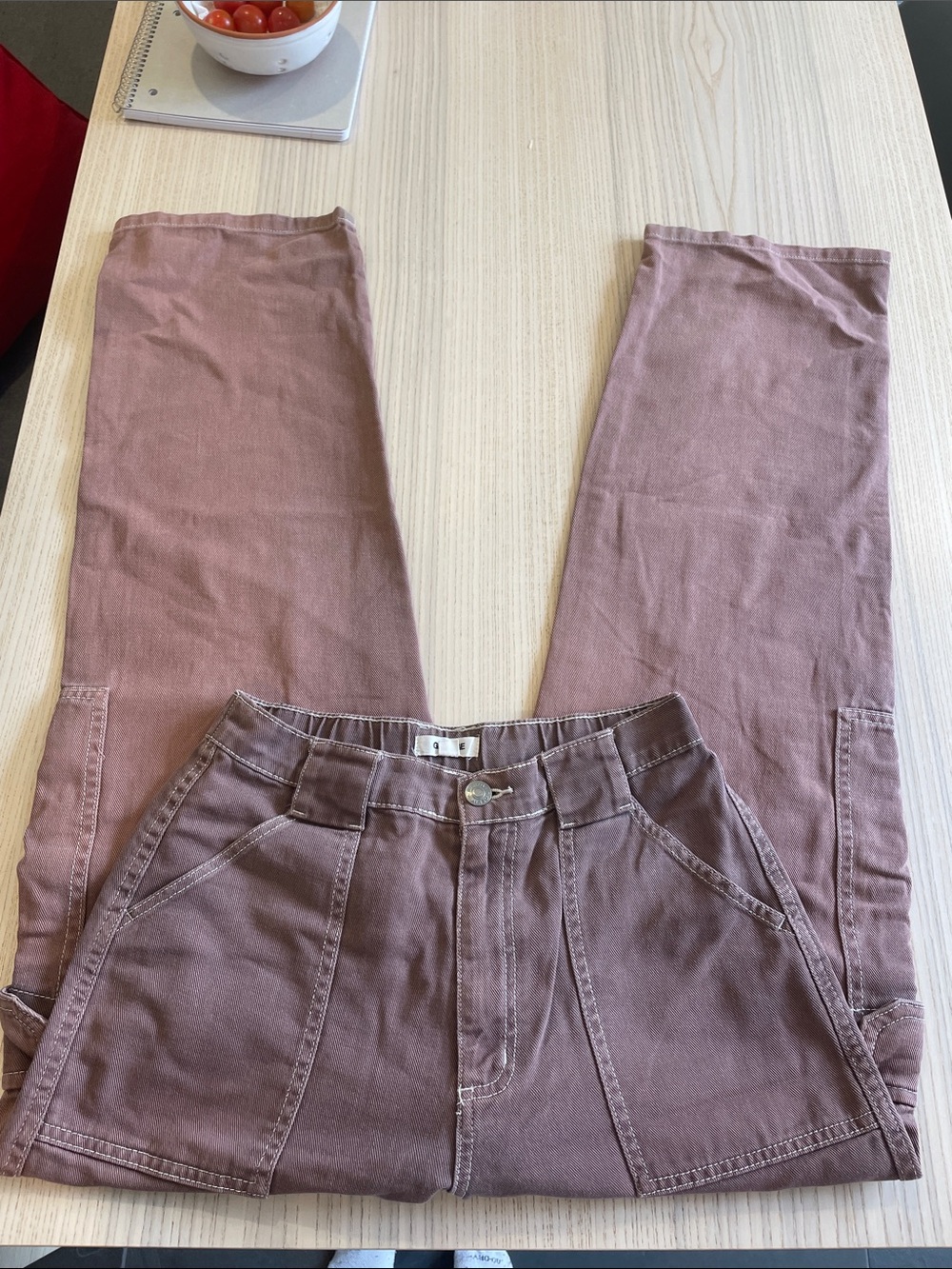 Brown garage cargo jeans